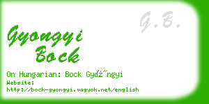 gyongyi bock business card